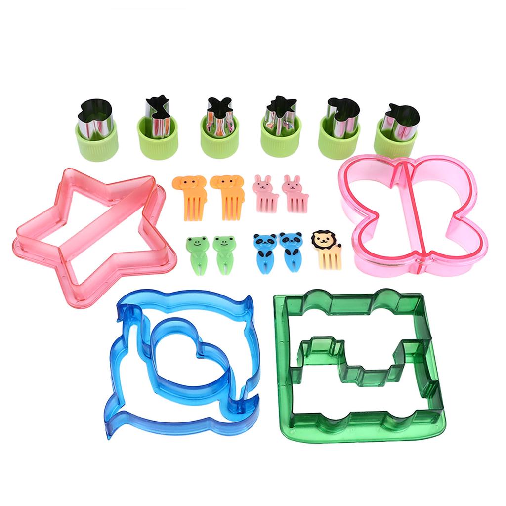 20pcs Sandwich Cutter for Kids Vegetable Cutter Shapes Sets Mini Cookie Cutters Fruit Stamps Mold