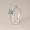 6.5mm Twisted Split Shank Solitaire Moissanite Engagement Ring S925 Sterling Silver For Women