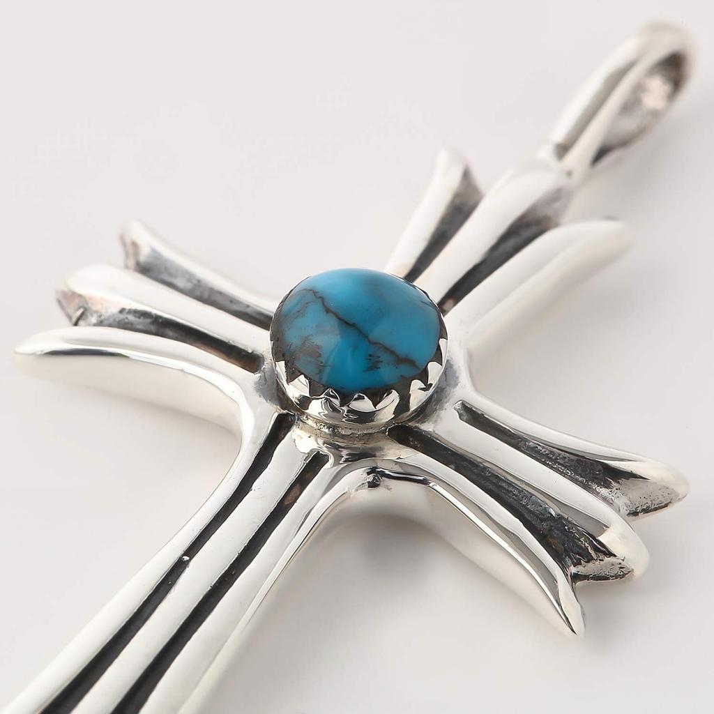 Silver 925 Pendant Cross Necklace Cross Pendant Top Turquoise [cmy Select] Cmy190202-9