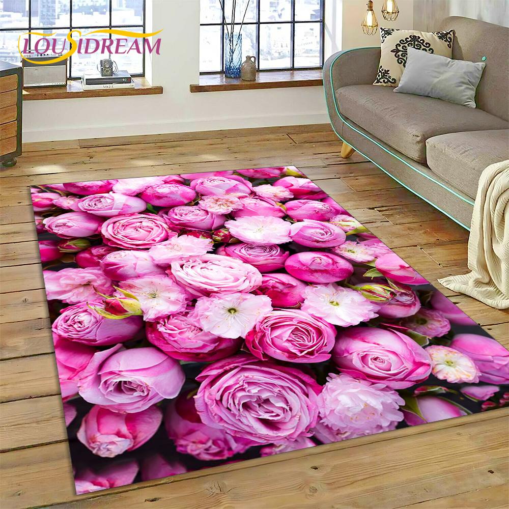 

Дейзі Троянда Хризантема Dream Flowers HD Килимок для дому Вітальня Спальня Диван Придверний килимок Декор, Дитячий килимок Нековзкий килимок 40x60cm