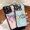 Travel Map Artistic Pattern Plating Phone Case For Iphone 16 17 Pro Max Air 16E 14 15 Plus 12 13 Mini Anti-Fall Airabag Cover