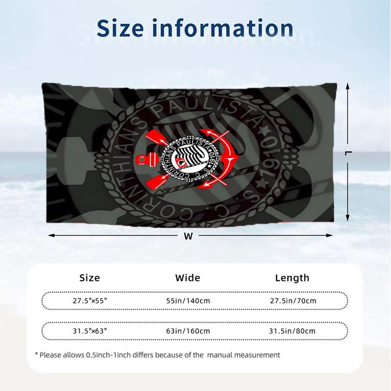Sport Club Corinthians Paulista (5) Theme Beach Towel Sand Resistant Soft And Comfortable Suitable For The Pool Camping Yoga And Diving A Travel