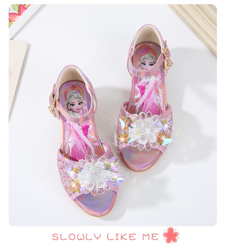 Princess Aisha 2026 Girls' Sandals – Summer Open Toe with Snowflake Rhinestone