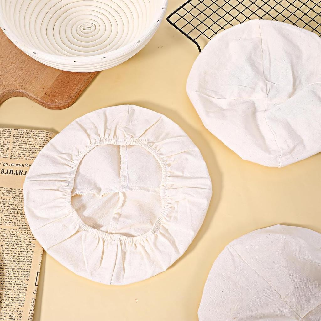 3 Pack Cotton Bread Proofing Covers, 10.23" Sourdough Bowl Cover, Reble Banneton Liner Cloth for Sourdough Fermentation, Fits 8-11 Inch Bowls Jars