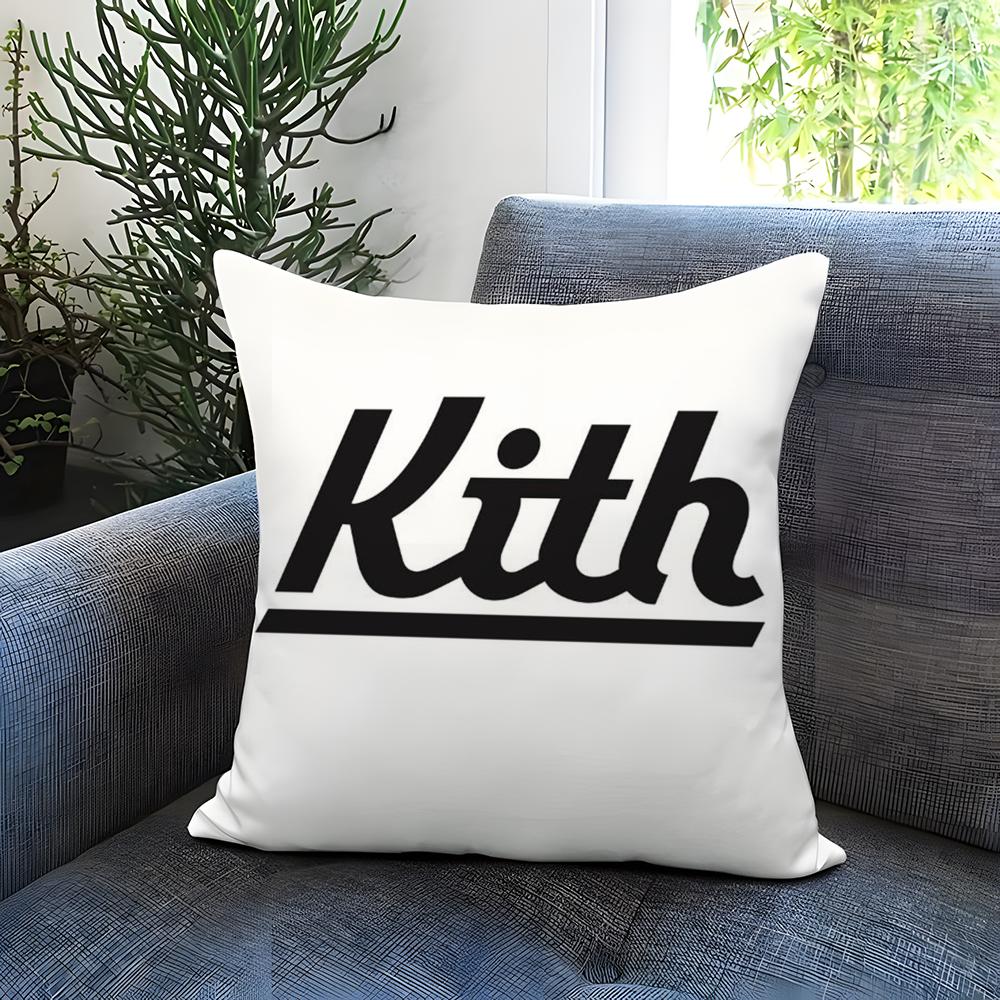 Capa de Almofada Clássica com Logo K-KITH Capa de Travesseiro Reversível Confortável Ideal para Carro Sofá Quarto e Além