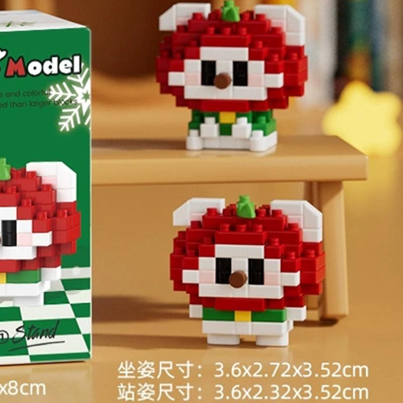 DIY Niedlicher Weihnachtsbaum Elch Hirsch Weihnachtsmann Apfel Pinguin Heiligabend Baum MINI Schneemann Baustein Set Bausteine Sets Spielzeug Geschenk