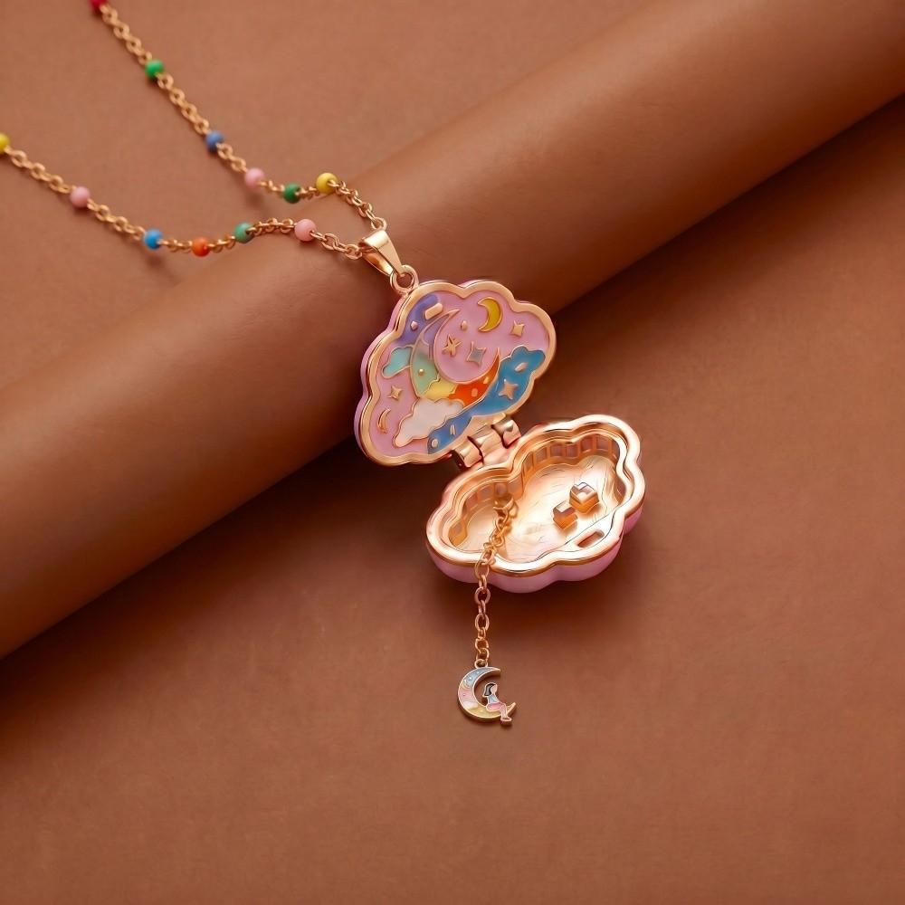 Interesting Design Jewelry Pendant Cute Cloud Opening Box Necklace Phase Box Necklace for Women