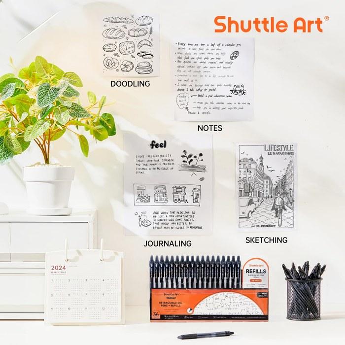 Shuttle Art Gel Pens, Black, 36 Count (Pack of 36)