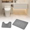Non-Slip 50*80cm Bath Mat and 50*40cm Toilet Mat Bathroom Rug Set Soft Bath Mat with Cobblestone Pattern Washable Bath Mats