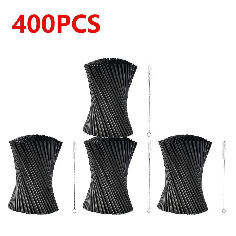 100-500PCS Black/Colorful Drink Straws Beverage Plastic Straw Wedding Party Cocktail Straw for Bar Home Kitchen Wholesale Straws