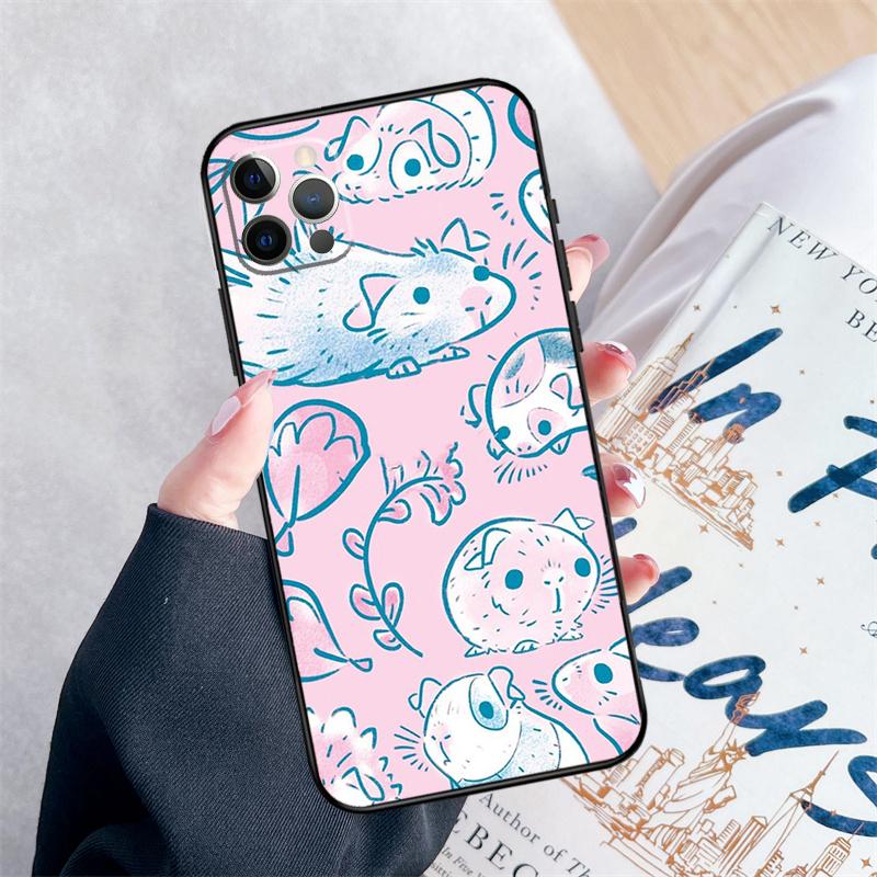 

Funny Guinea Pig Pattern Phone Case For iPhone 16 15 Pro Max 11 12 13 Mini 14 Pro Max XR 15 16 Plus 16e Cover Coque iPhone 15Pro MAX