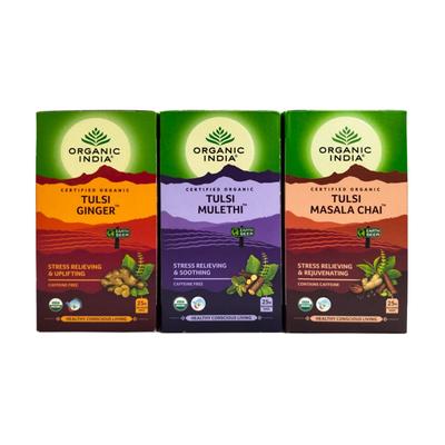 Tulsi-Teeservice (3 x 25 Stück), Tulsi-Teeset, Bio-Indien