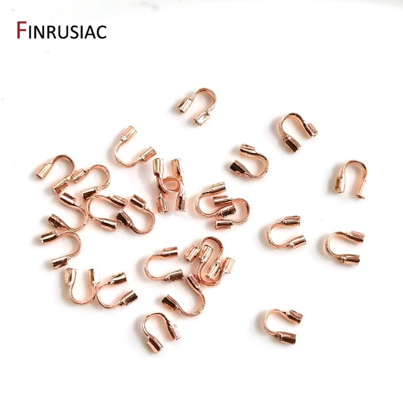

14/ Gold Plated Brass Wire Protectors,Wire Guard Guardian Protectors Loops U Shape Clasps Connector For DIY jewelry making 100 pieces