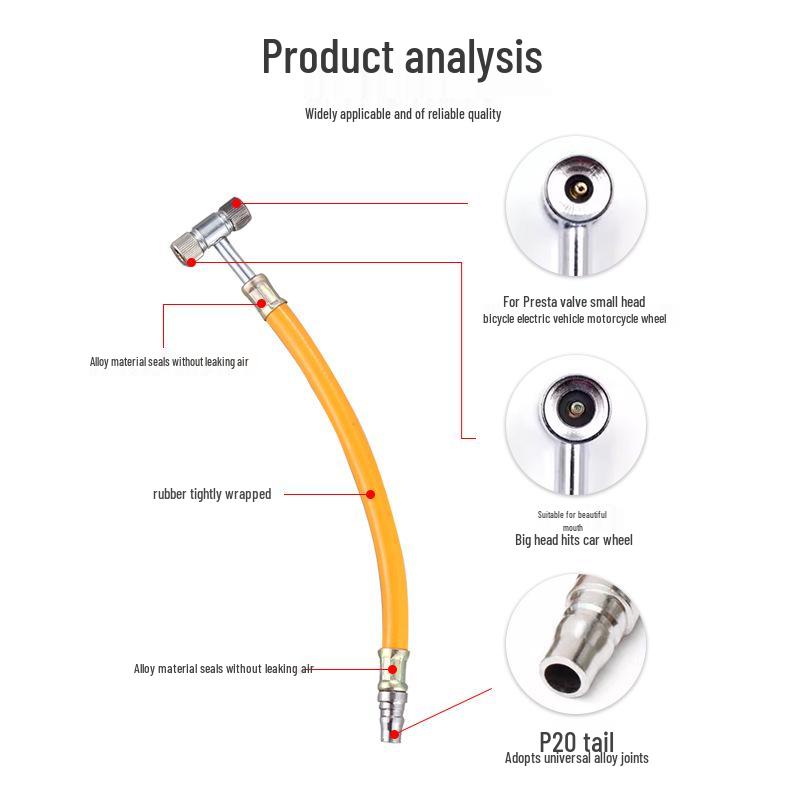 Inflatable Air Pump Nozzle for Tires, Motorcycles, and Electric Vehicles