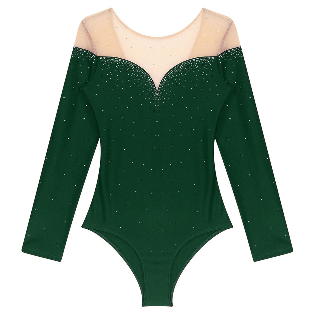 Women Jazz Dance Costume Rhythmic Gymnastics Stage Wear Athletic Activewear Leotard Athletic Figure Skating Bodysuit Dancewear
