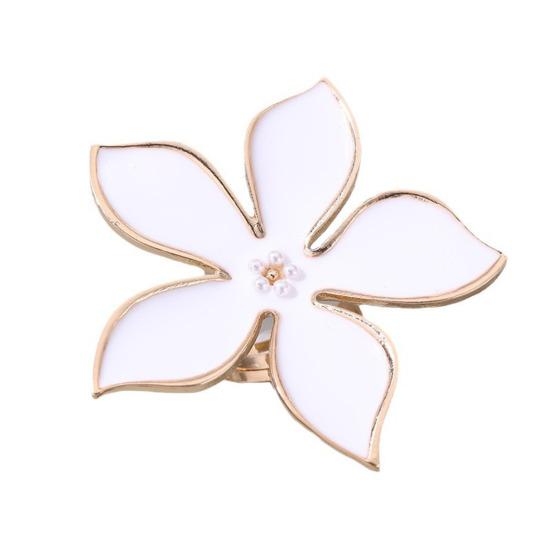 Кольцо на палец Преувеличенное Эмаль Большой Цветок Дизайн Кольцо-полоска Дни Рождения Юбилеи Свадьбы Помолвки A