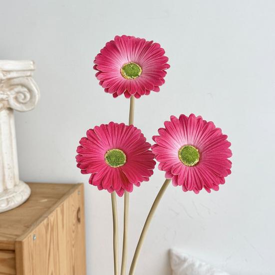 Artificial Gerbera Flowers with Bendable Stems Fake Silk African Gerbera Flower Boho Faux Wildflower for Wedding Bridal Party Home Kitchen Decor