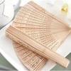 Chinese Vintage Simple Fashion Sandalwood Scented Folding Hollow Wooden Fans Hand Held Fans Accessories Gifts Decoration Supply