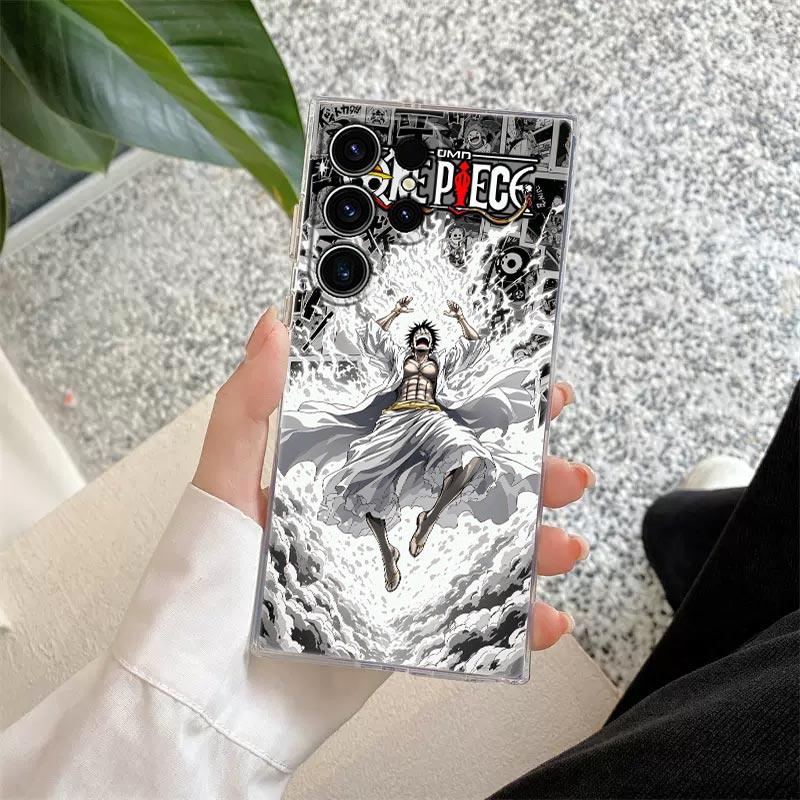 One P-Piece Kid Law Luffy Anime S26Ultra Case For Samsung Galaxy S25 S26 S24 S23 Ultra S22 S20 Plus S21 FE A57 Clear Phone Cover