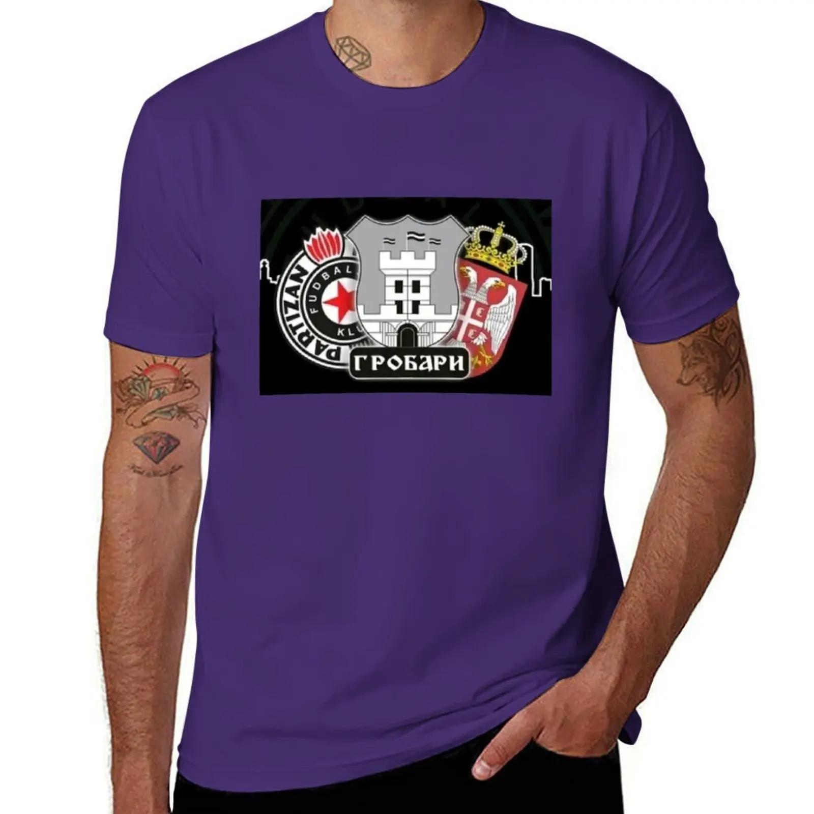 

PARTIZAN BEOGRAD FC T-Shirt oversizeds Short sleeve tee sports fans mens funny t shirts L
