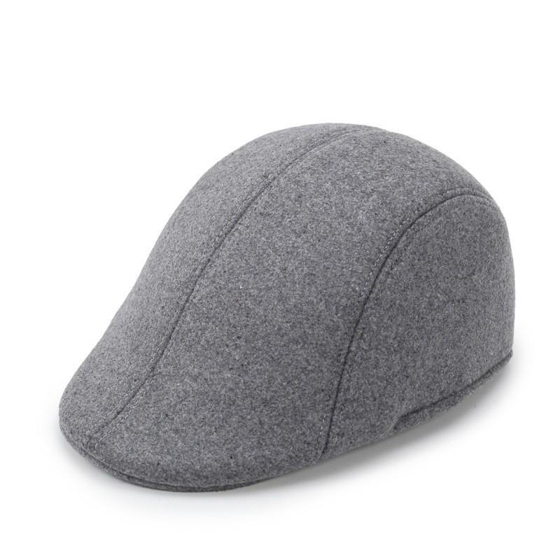 Wollmütze mit Karomuster im koreanischen Stil für Menschen mittleren und höheren Alters – warmes Retro-Winterbarett