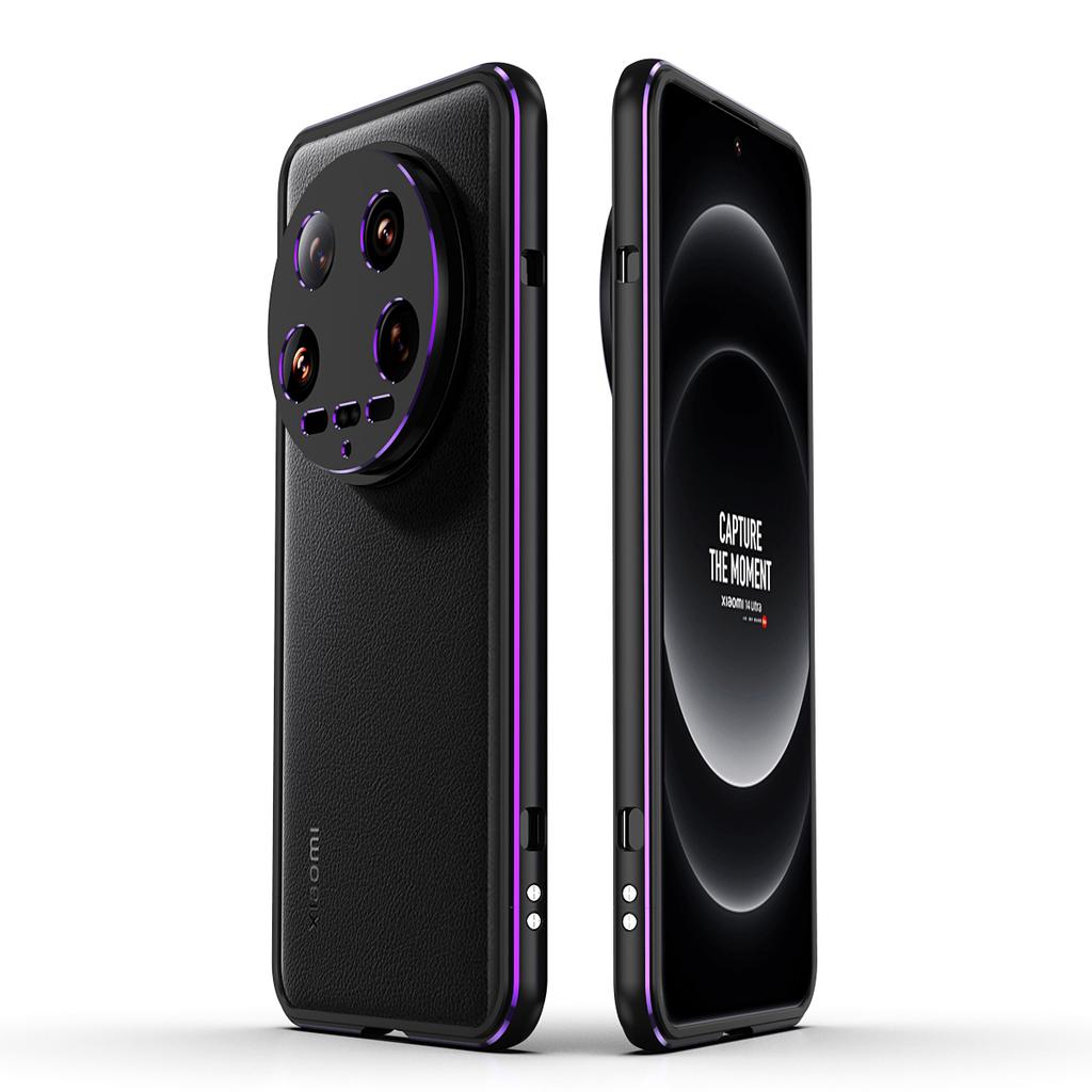 For Xiaomi 14 Ultra Phone Bumper Case Anti-Drop Metal Frame Shell with Camera Rear Lens Cover