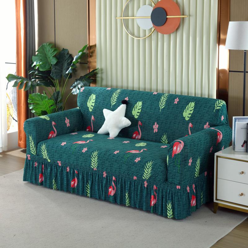 Skirt Sofa Cover Anti-Cat Scratch Swastika Elastic Cover Integrated All-Inclusive Sofa Cushion Cover Universal In All Seasons