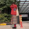 Christmas Rainbow Plaid Woolen Pleated Skirt Japanese High-waisted Slim Skirt Sweet Vintage Fashion Faldas Para Mujeres