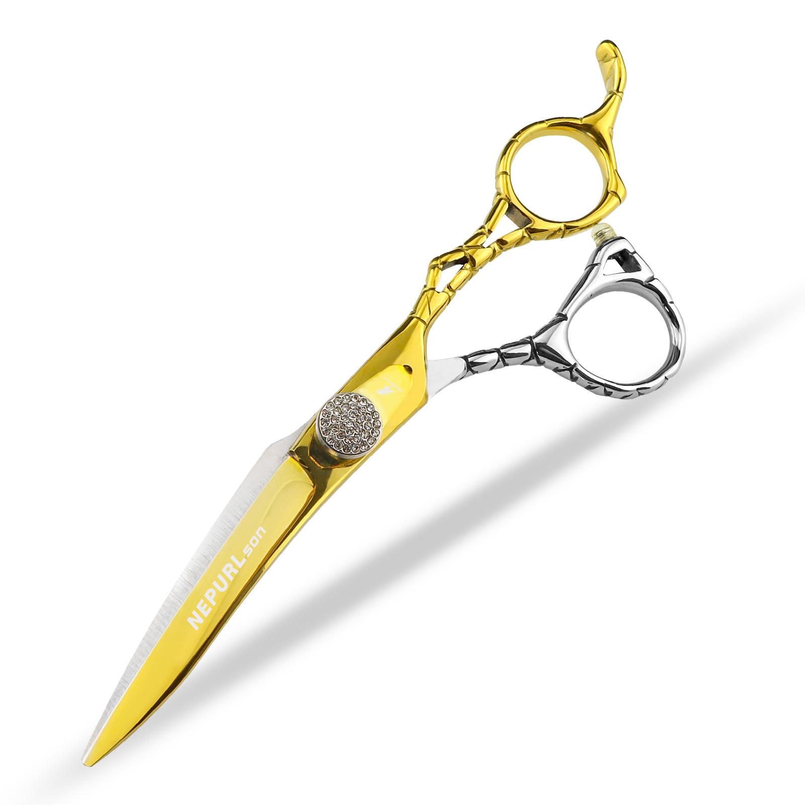 6,0-дюймовые парикмахерские ножницы Fmw-31 Nepson Platinum Scimitar Head, парикмахерские ножницы, прямые ножницы, ножницы для челки, филировочные ножницы fmw-31 platinum flat scissors