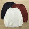 Women's Stand Collar Long Sleeve Cotton Gauze Shirt - Solid Color, Breathable, Slimming, 2026 Spring/Autumn Collection