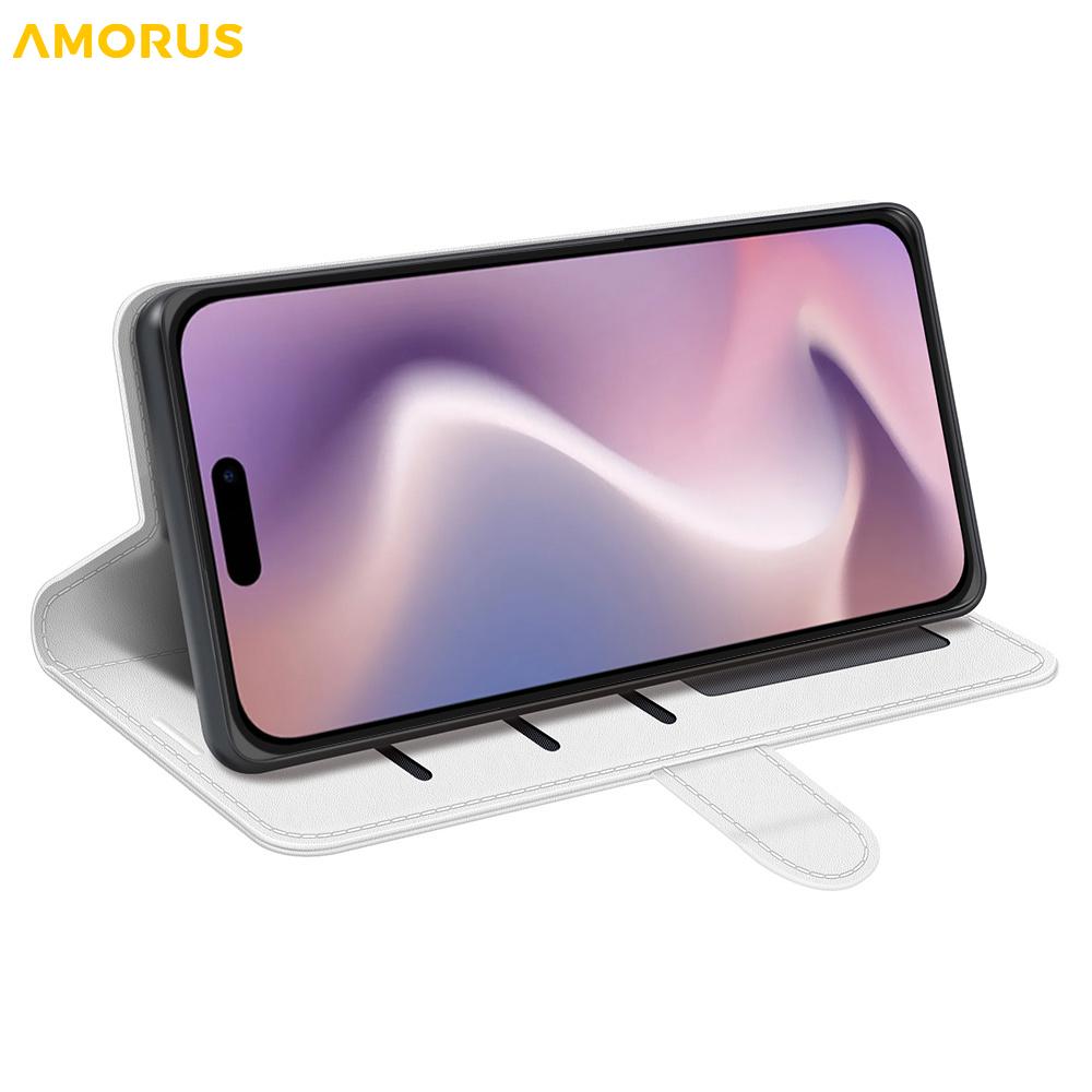 For iPhone 16 Pro Wallet Case Litchi Texture Shockproof Leather Flip Stand Phone Cover