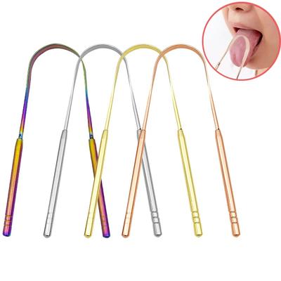 4 Farben Edelstahl Zungenschaber Metall Zunge Frischer Atem Reinigung Beschichtete Zahnbürste Mundhygiene Zungenreiniger Werkzeuge