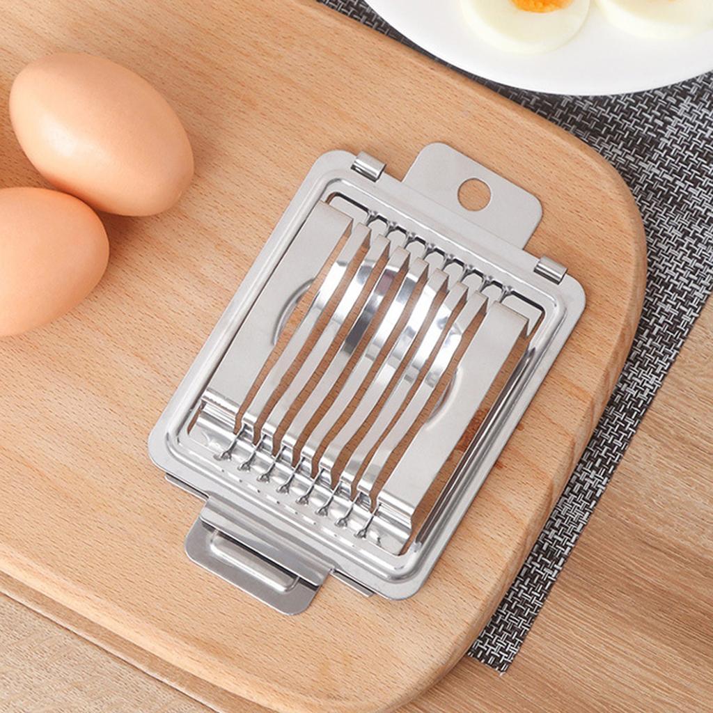 Egg Cutter Stainless Steel Wire Egg Slicer Portable for Hard Boiled Eggs Home Kitchen