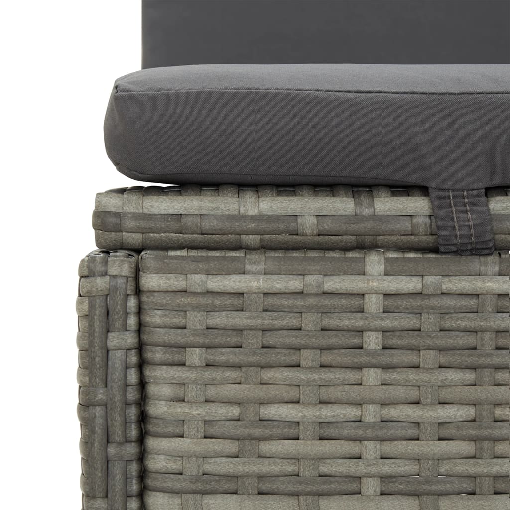 Vidaxl Klappbares Gartenbett Mit Kissen, Polyrattan, Dunkelgrau