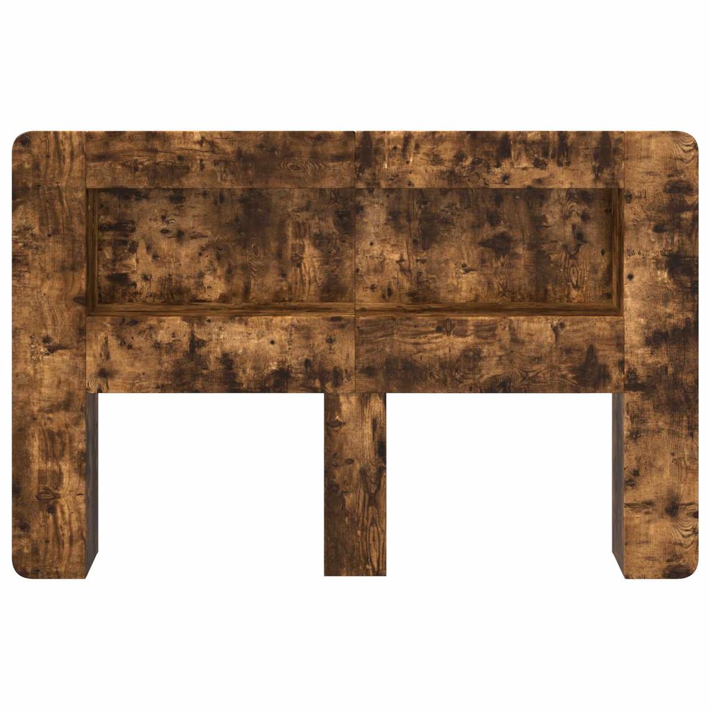 Headboard Cabinet with Storage Smoked Oak Wood Based Material