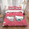 Hello Kitty Flowers Print 3Pcs Bedding Setduvet Cover With 2 Bedropillowcase Home Birthday Gift