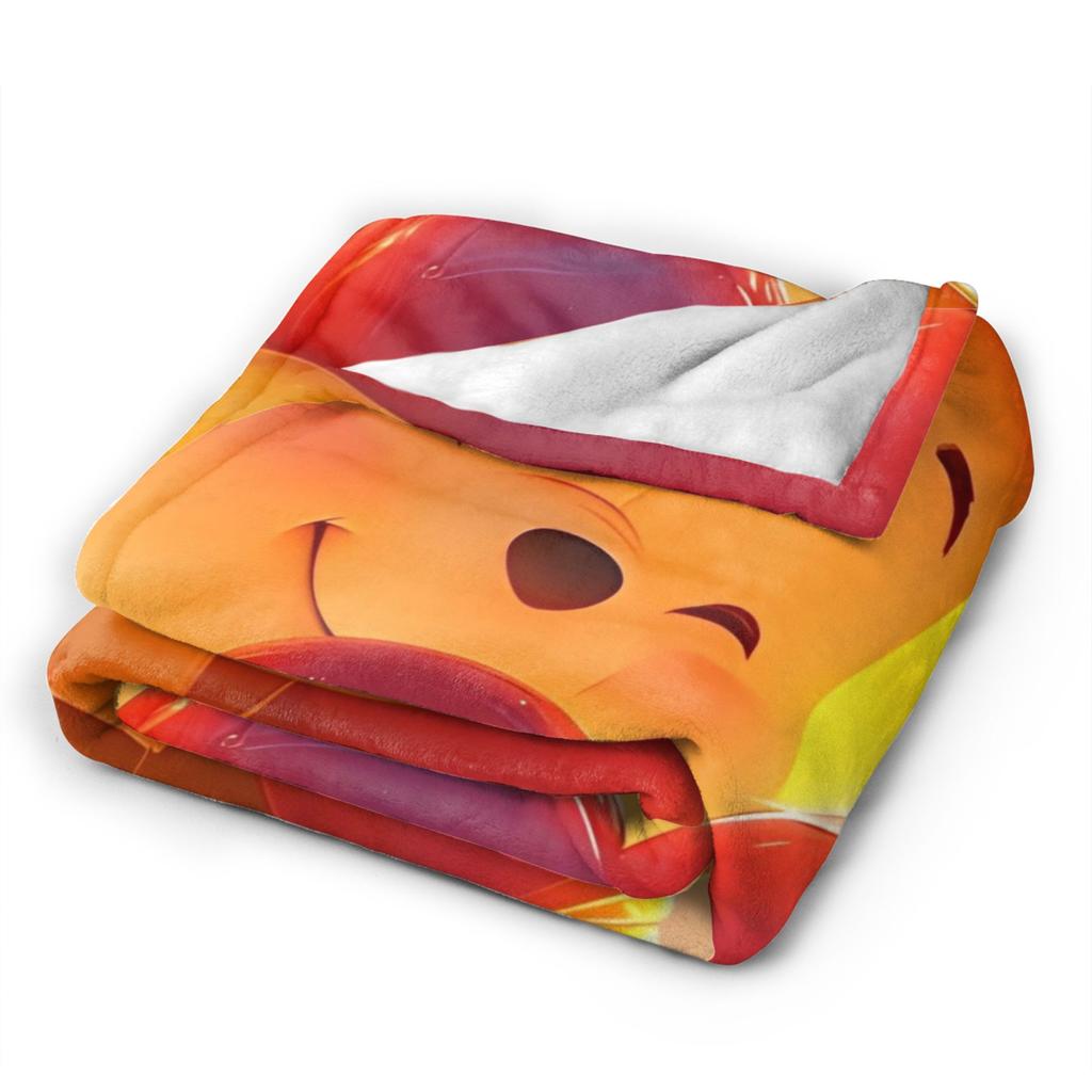 Mantas de Dibujos Animados de Winnie the Pooh Felpa de Coral Polar Aire Acondicionado Manta Ligera Portátil para Ropa de Cama Coche Felpa Colcha Fina