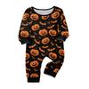 Family Matching Halloween Printed Pajama Set, Long Sleeve Top and Pants for Mom and Kids