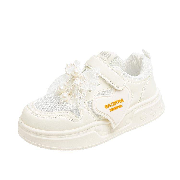 

Обувь для девочек 2025 новая весенняя на мягкой подошве повседневная детская маленькие белые туфли для девочек универсальная спортивная обувь студенческие кеды 37