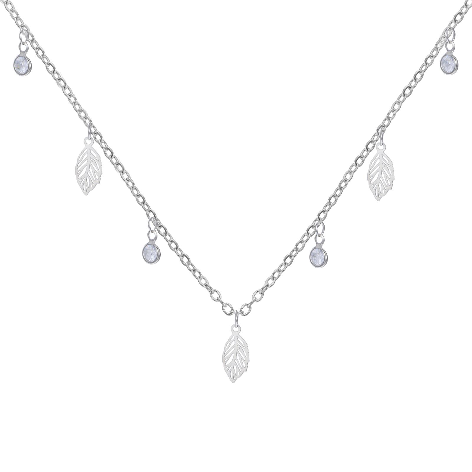 

My Shape Leaf Charms Choker CZ Crystal Jewelry for Women Delicate Silver Plated Necklace Minimalist Gifts 2025 Trend лист