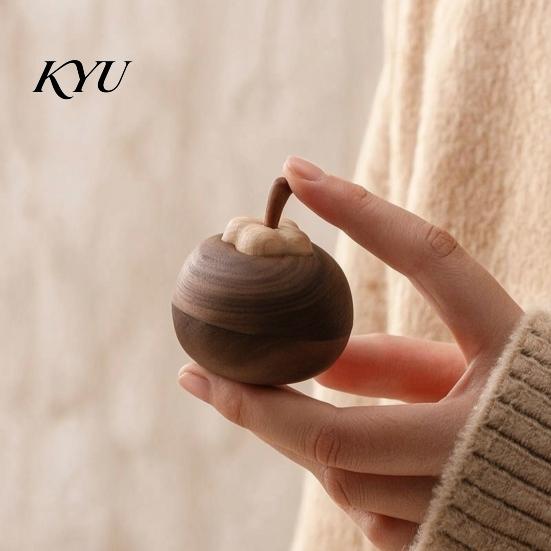 Spa Reception Scent Decor Mangosteen Passive Oil Diffuser, Wooden Essential Creative Aromatherapy Wood Diffuser Diffusers, No-Electric for Car