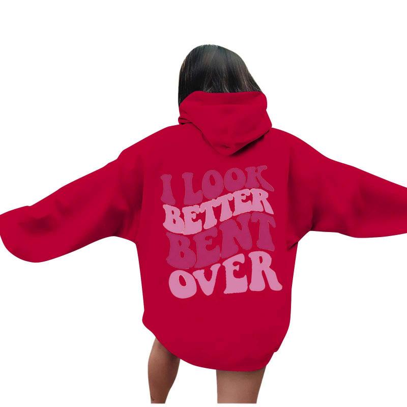 Drop Shoulder Fleece-Lined Hooded Pullover Sweatshirt - Long Sleeve Casual Sportswear 3XL красный
