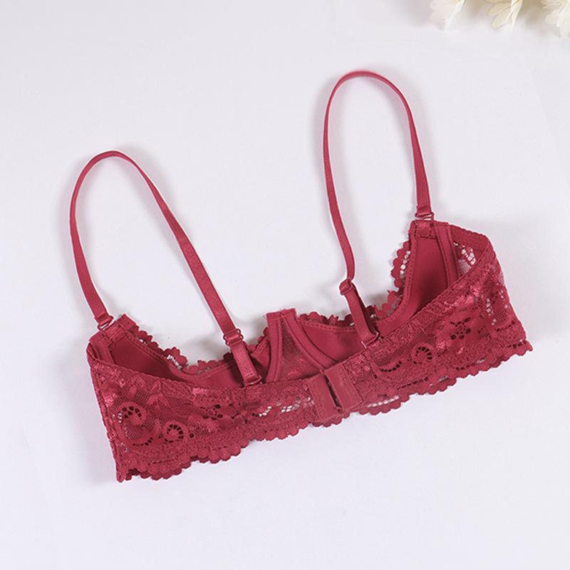 European & American Sexy See-Through Lace Bra - Anti-Sagging, Thin Design for a Flattering Fit