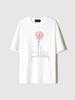 Pokeopeiseu Big Red Flower Stitch T-Shirts White