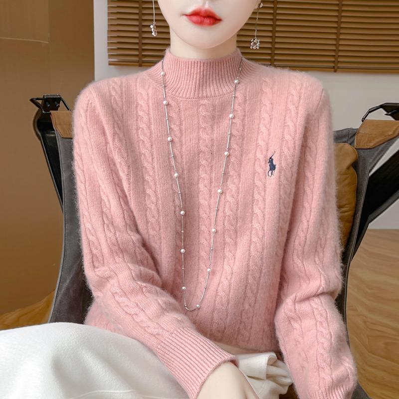 Women's Cashmere Sweater Qinghe Cashmere 30% Cashmere 70% Wool Autumn and Winter Pullover Warm and Fashionable