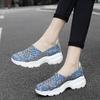 Summer Moccasin Pink Beach Shoes Women Multicolor Casual Weave Slip on Braided Elevator Sneakers Plus Size