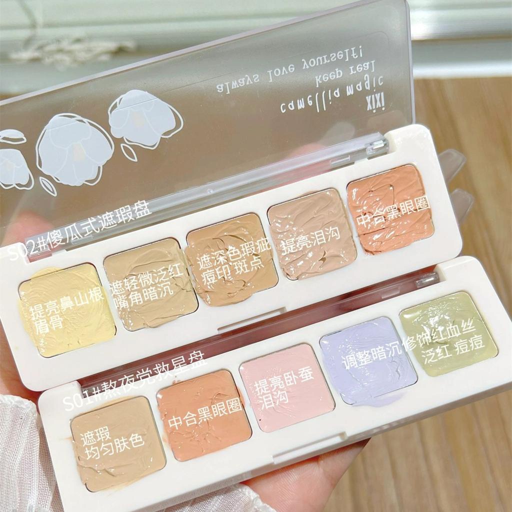 5 Colors Corrector Palette Color Correcting Concealer Palett Face Contouring Highlighter Conceals Dark Circles Blemishes