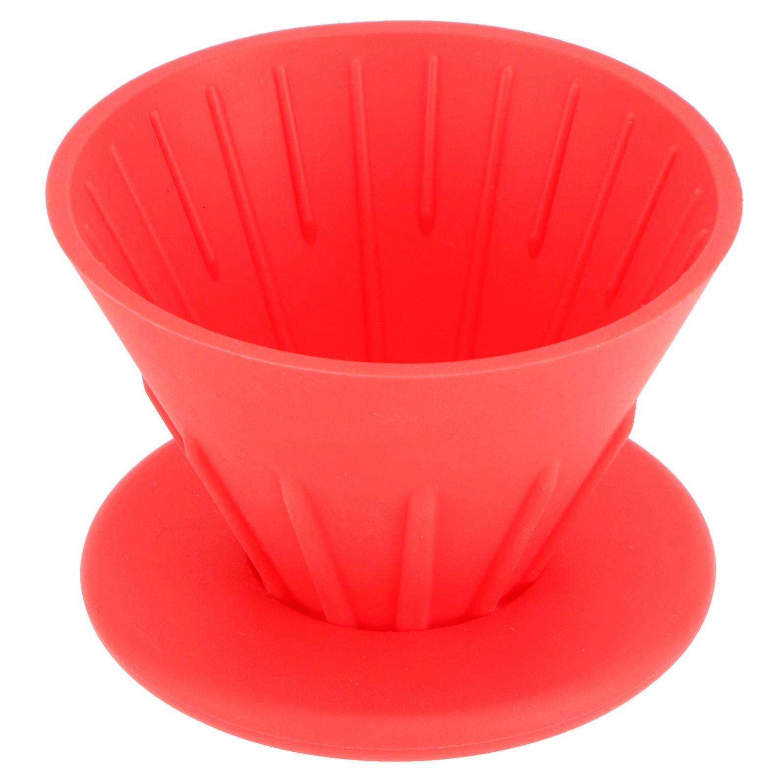 

Reusable Silicon Resin Coffee Filter Strainer Dripper Coffee Machine Accessory for Home OutdoorRed красный