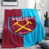1 Peça Manta de Flanela com Estampa do West Ham United, Alta qualidade Todas as Estações, Decoração de Casa, Calor e Conforto, Perfeita para Presentes de Natal