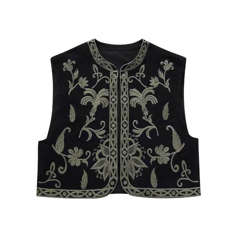 Fashion Style Stylish Easiest for Match Slim Looking Short Vest Embroidery